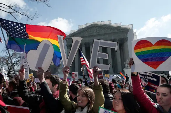 Marriage equality supporters earlier this year outside the U.S. Supreme Court